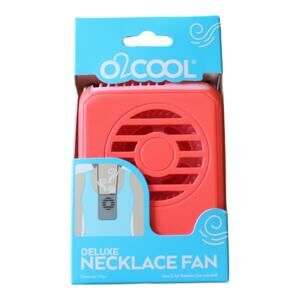 o2Cool Deluxe Necklace Fan Pink Hands Free Cooling‎ Battery Operated